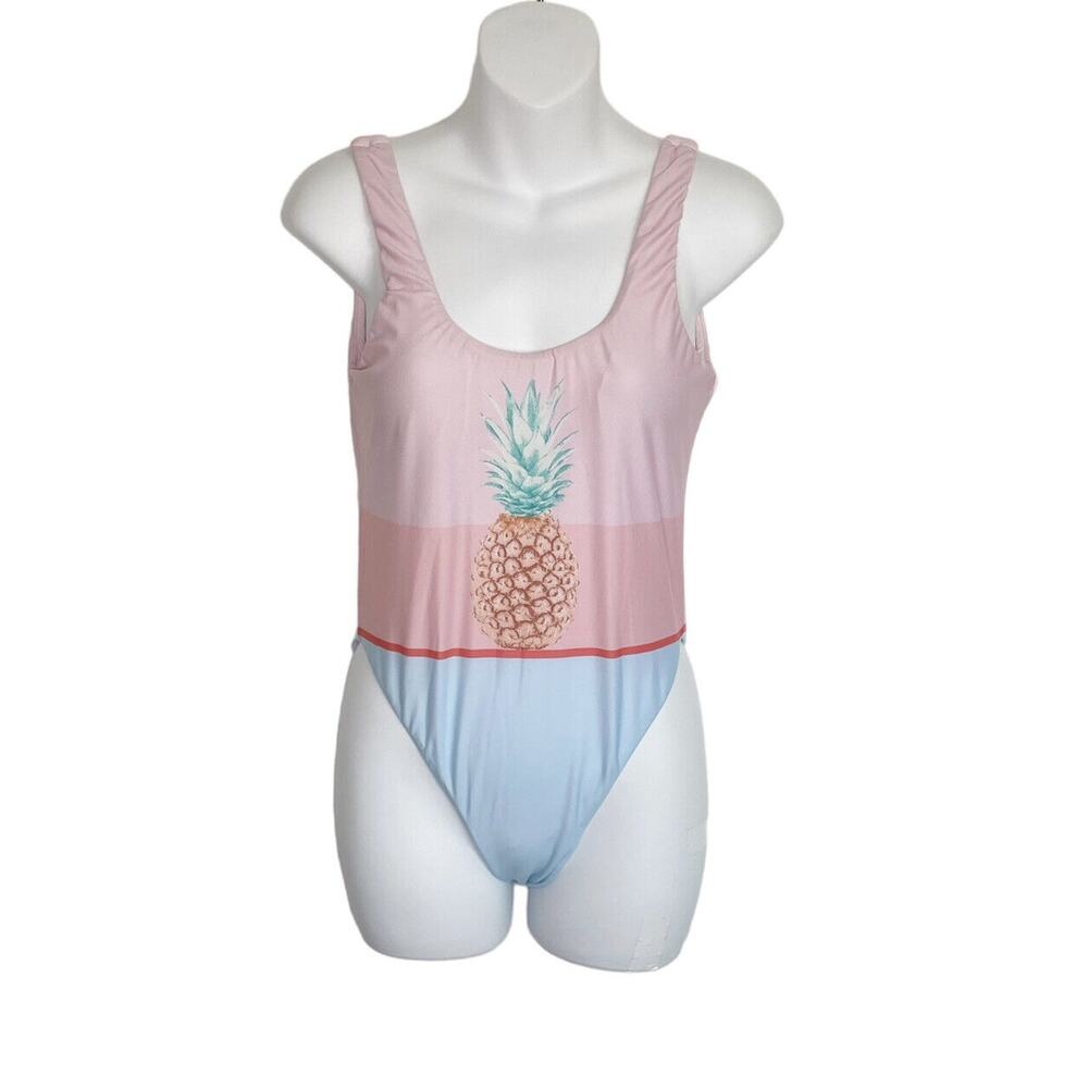 Bikini Lab Swim Womens Size Small Pineapple One Piece Swim Suit Soft Padding NEW